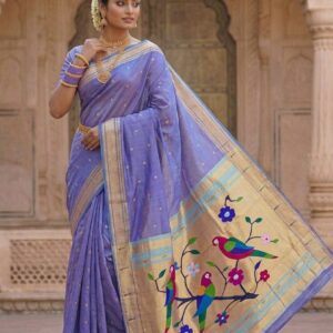 Lavender Floral Paithani