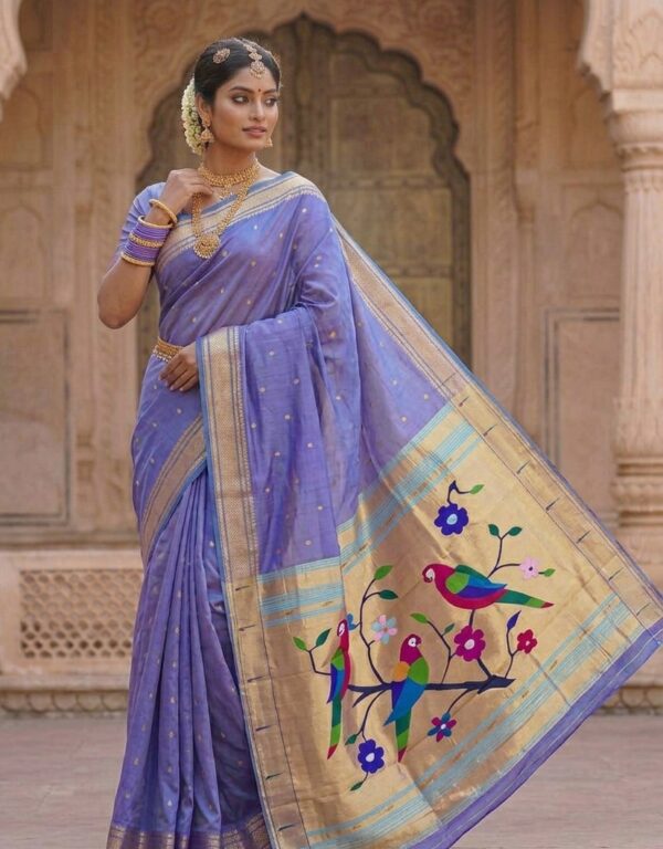Lavender Floral Paithani