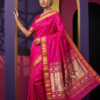 Gulabi — Pink Handloom Pure Silk Paithani with Traditional Peacock Pallu