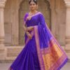 Royal Blue Paithani full-length view