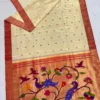 Mayura Bagh cream and rust Paithani — actual drape